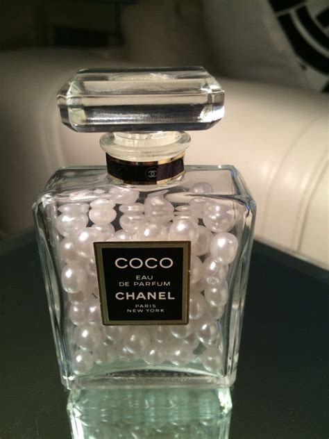 large chanel perfume bottle decor.